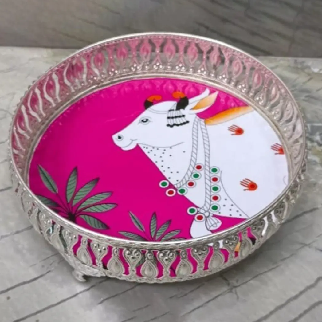 German Silver Pichwai Tray
