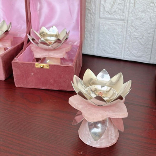 Lotus Diya in Silver and Resin